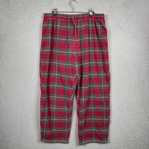 LL Bean Pajama Pants Mens L Red Plaid Sleepwear Flannel Lounge Preppy Comfy